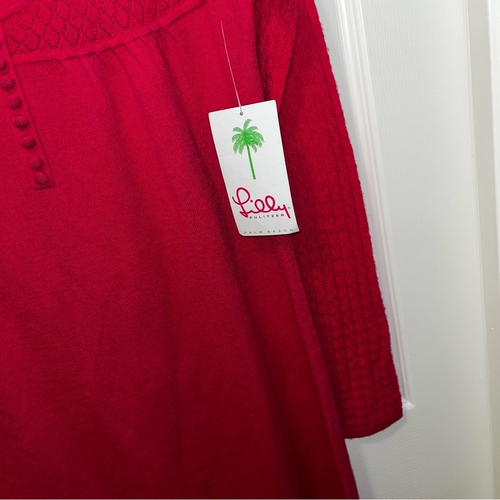 Lilly Pulitzer Alessandra dark pink fuchsia knit sweater dress new nwt large L - Picture 8 of 10